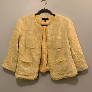 Talbots Fringe Trim Tweed Jacket